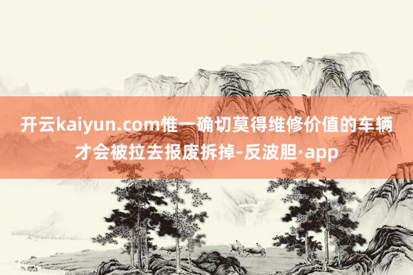 开云kaiyun.com惟一确切莫得维修价值的车辆才会被拉去报废拆掉-反波胆·app