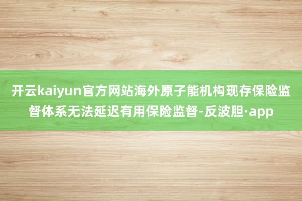 开云kaiyun官方网站海外原子能机构现存保险监督体系无法延迟有用保险监督-反波胆·app