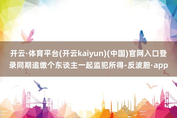 开云·体育平台(开云kaiyun)(中国)官网入口登录同期追缴个东谈主一起监犯所得-反波胆·app