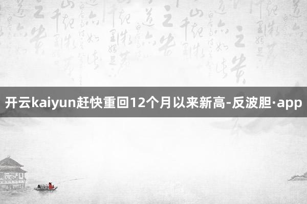 开云kaiyun赶快重回12个月以来新高-反波胆·app