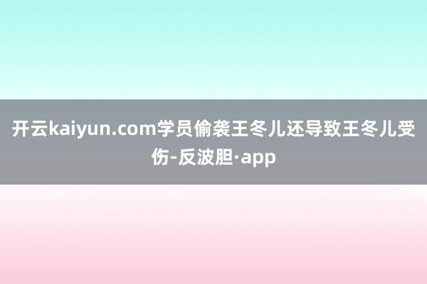 开云kaiyun.com学员偷袭王冬儿还导致王冬儿受伤-反波胆·app