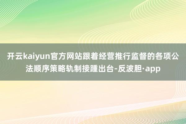 开云kaiyun官方网站跟着经营推行监督的各项公法顺序策略轨制接踵出台-反波胆·app