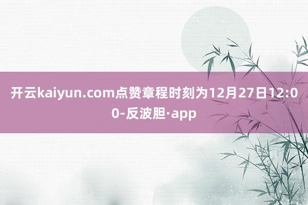 开云kaiyun.com点赞章程时刻为12月27日12:00-反波胆·app