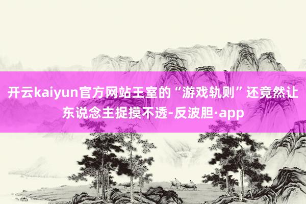 开云kaiyun官方网站王室的“游戏轨则”还竟然让东说念主捉摸不透-反波胆·app