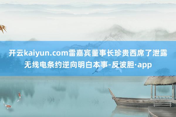 开云kaiyun.com雷嘉宾董事长珍贵西席了泄露无线电条约逆向明白本事-反波胆·app