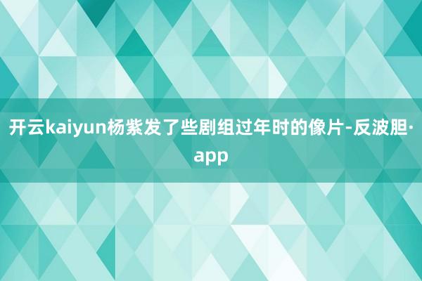 开云kaiyun杨紫发了些剧组过年时的像片-反波胆·app